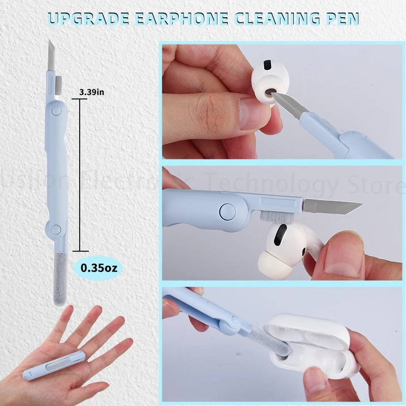 7-in-1 Computer Keyboard Cleaner Brush Kit Earphone Cleaning Pen For Headset iPad Phone Cleaning Tools Cleaner Keycap Puller Kit 6