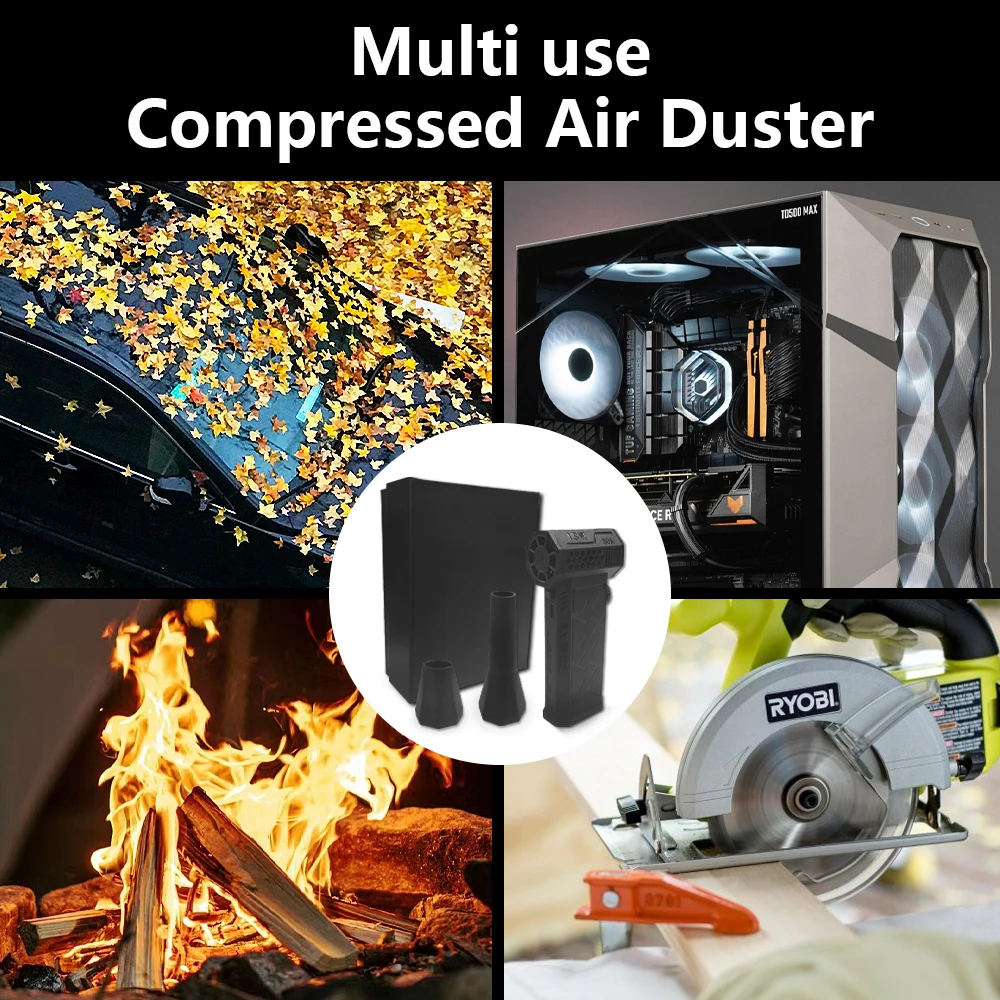 130000RPM Turbofan Brushless Motor Violent Fan Air Duster Adjustable wind speed Turbo Charging Handheld Outdoor Car Fan 6