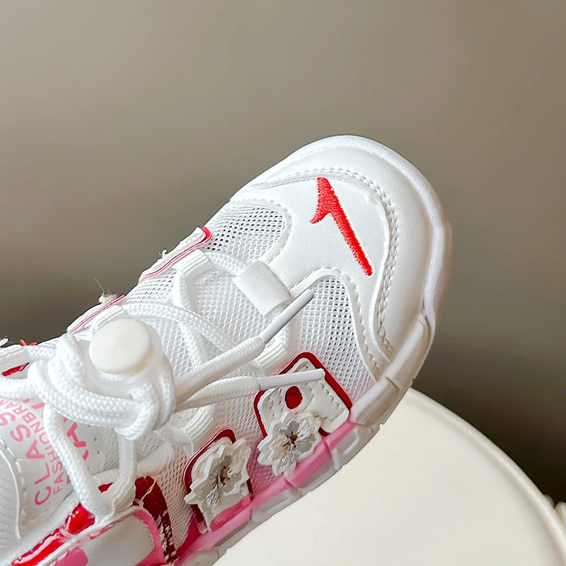 Brand 2024 New Summer Pink Chunky Sneakers Breathable Mesh Thick Sole Girls Sport Shoes Fashion Casual Dad Shoes Female Footwear 3