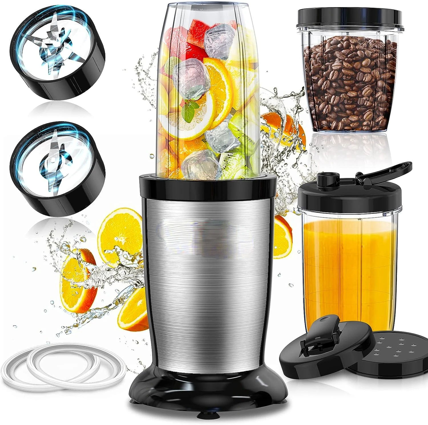 

Blender, Upgrade 19-Piece Blender for Shakes and Smoothies, 850W Personal Blender With 2 * 17 Oz & 10 Oz To-Go Cups, Coffee Vit