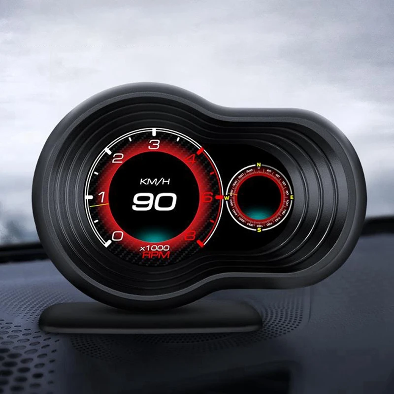 

Автомобильный спидометр OBD2, спидометр повышенной скорости, с индикатором показаний HUD II, для двигателя с оповещением об/мин и автоматическим ускорением