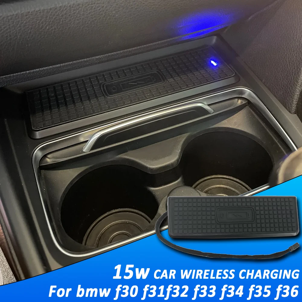 Center console qi wireless charger mat For BMW F30 F31 F32 F33 F36