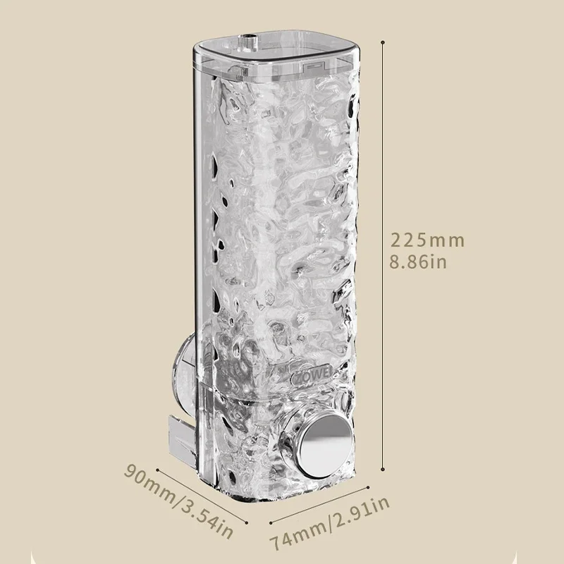 90*74*225mm Press Dispensing System Press Soap Dispensing System 450ml Liquid Container Removable And Repositionable