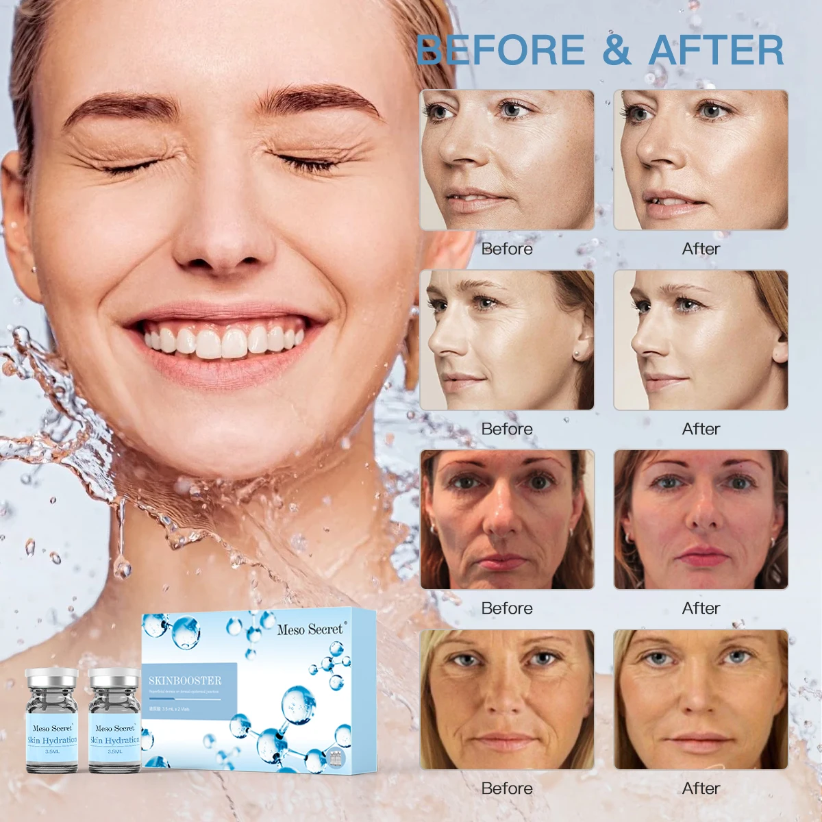 2Bottles/Box Deep Moisturizing Serum Ampoule Whitening Hydrating Skin Care Essence Anti Acne Pores Remove Wrinkles Anti Aging 3