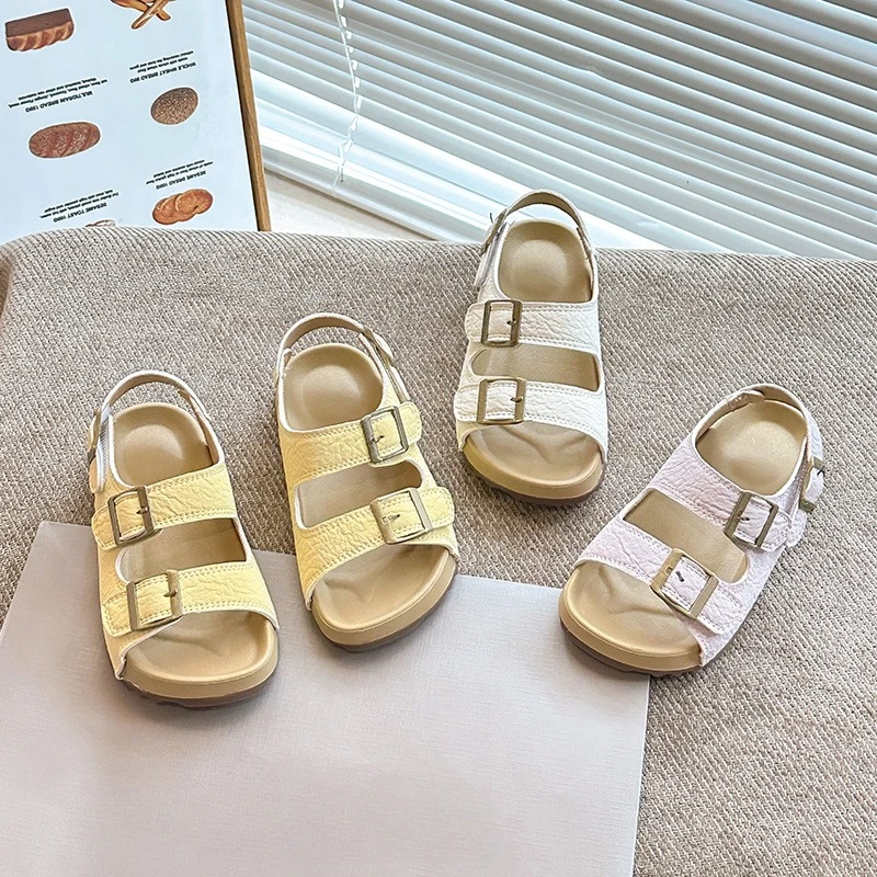 Summer Classic Kids Open-Toe Sandals Non-slip Boys Girls Fashion Beach Sandals Breathable Outdoor Children School Flat Sandals