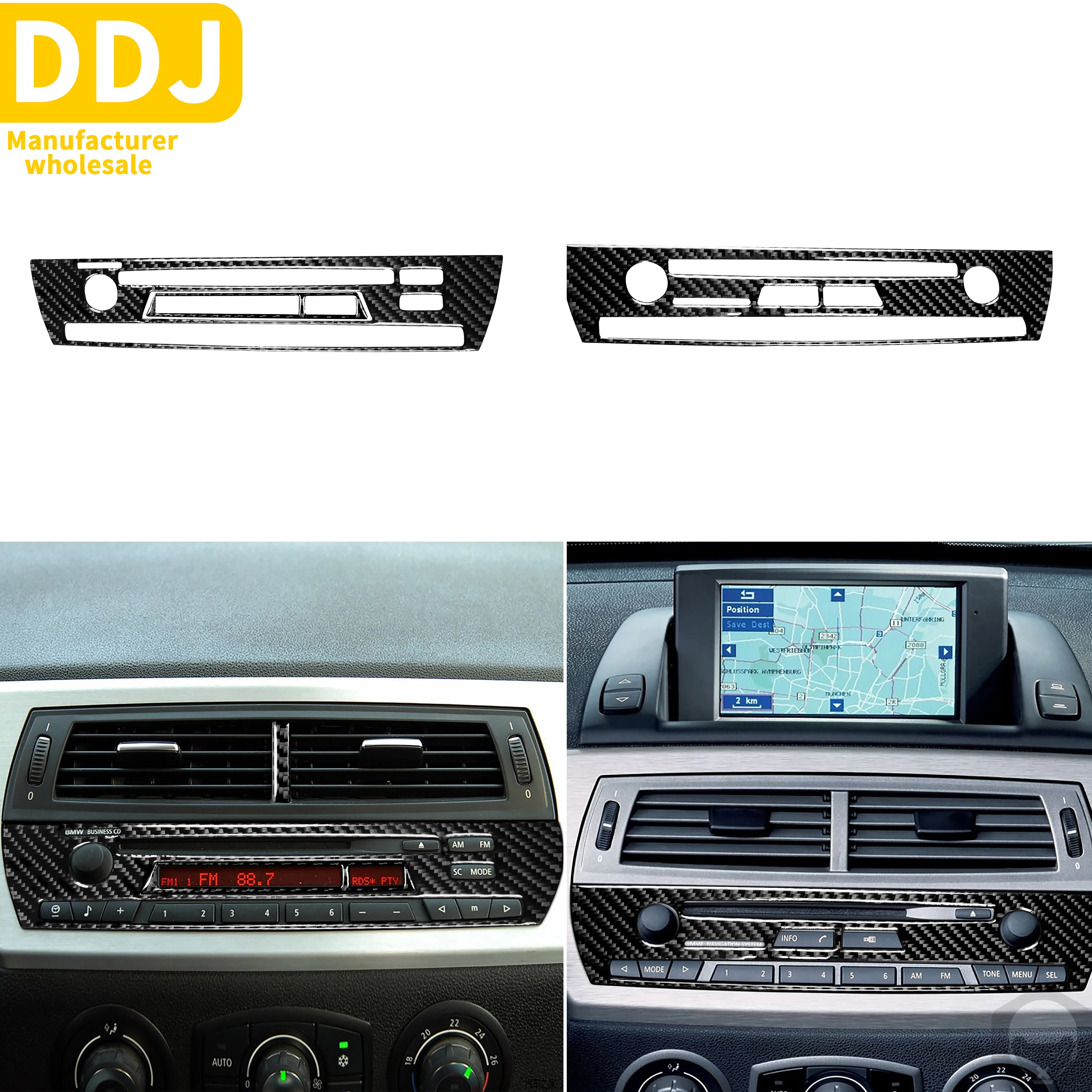 

For Bmw Z Series E85 E86 2003-2008 Roadster Accessories Carbon Fiber Car Interior Radio CD Control Panel Cover Trim Stickers