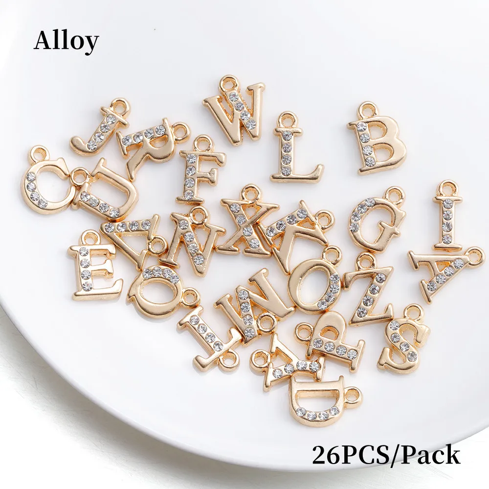 26Pcs/lot Alloy Inlaid Rhinestones A-Z English Letter Inlay