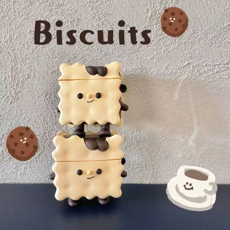 

3D Cartoon Earphone Case For AirPods 1 2 3 Cute Sandwich Biscuits iPhone Headset Cover For Air Pods Pro Silicone Shell