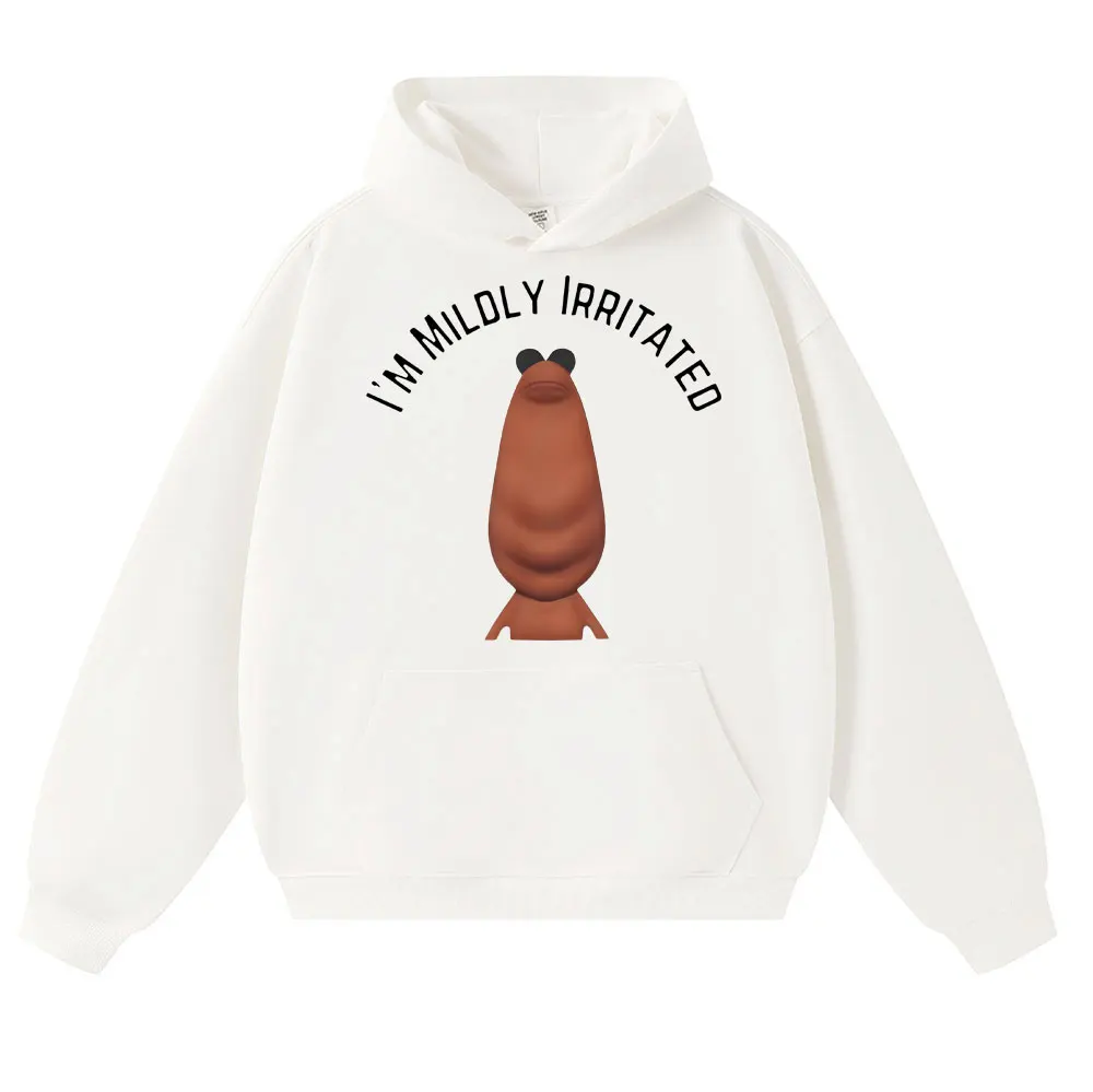 Funny I'm Mildly Irritated Marcus The Worm Meme Hoodie Humor Men Women Hoody Sweatshirt Autumn Winter Oversized Casual Pullover