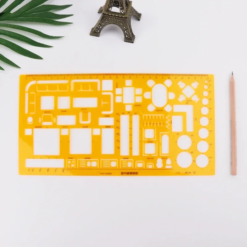 Drawing Ruler 1pcs Multi Purpose Template for Interior Design and Furniture Drafting