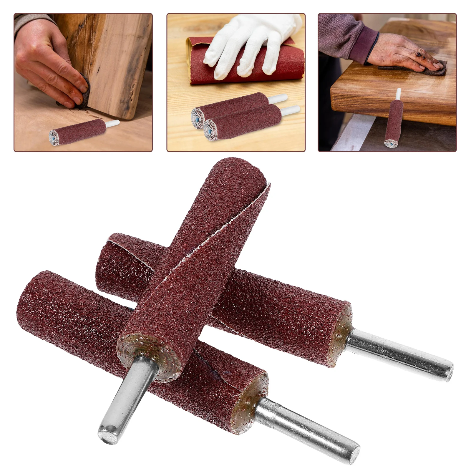 

3 Pcs Sandpaper Grinding Head Drum Mandrels Sander Rotary Tool Sanding Kit Accessories Roller Drums for Drill