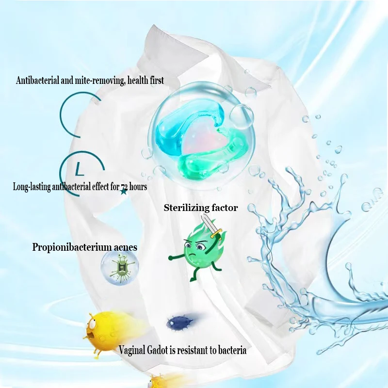 30/50PCS Liquid Detergent Gel Ball Premium Blossom Refill Long Lasting Scent Laundry Gel Deads Powerful Stain Remover & Mites