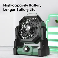 USB Portable Rechargeable Adjustable Speed Lantern Camping Fan With Led Lights For Tent 7800mAh Battery Operated Powered 2