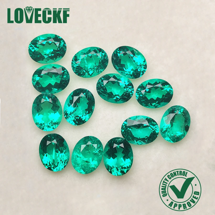 

1 Piece Top Oval Cut Lab Grown Emerald Gemstone Columbia Emeralds Loose Stone With AGL Certificate