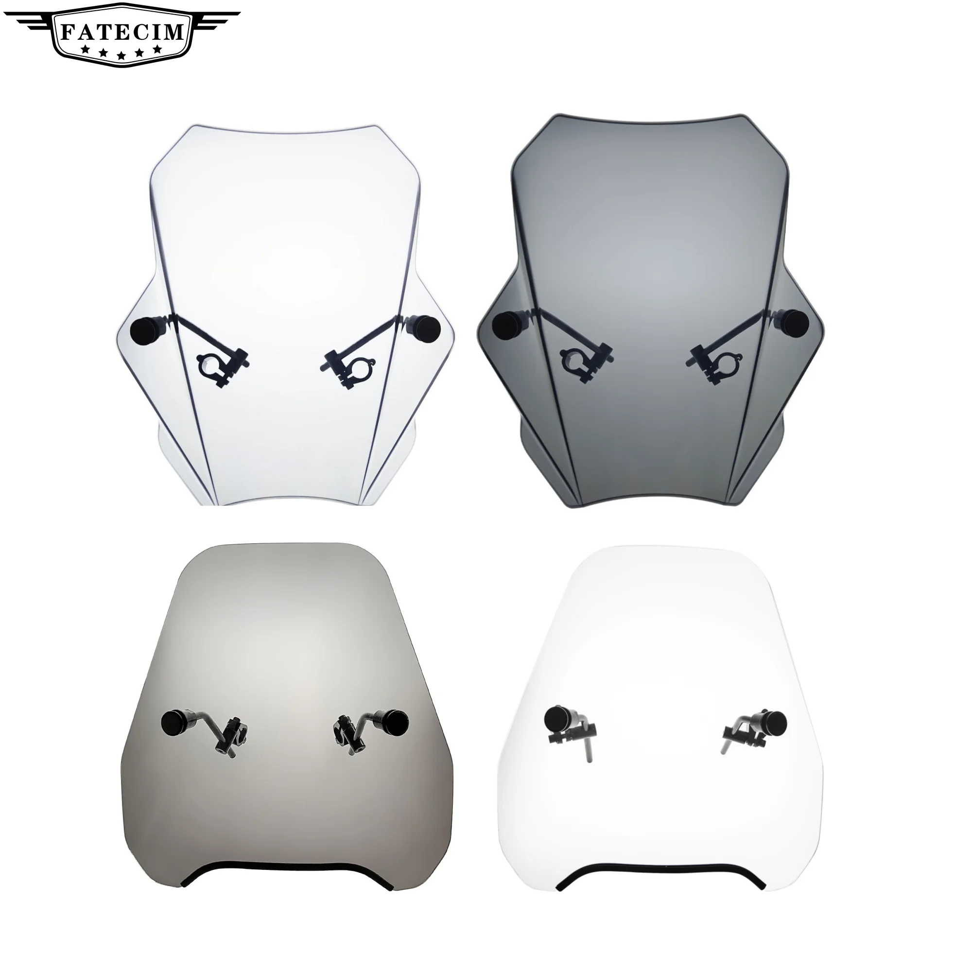15.5" Motorcycle Windscreen Wind Deflector for Harley Davidson Honda Kawasaki Suzuki