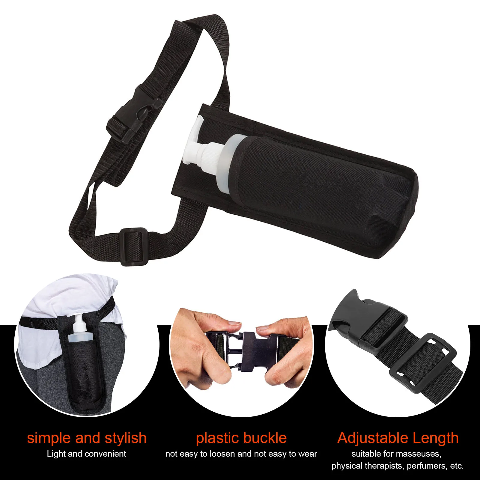 Single Massage Bottle Holster Plastic Buckle Massage Oil Waist Holster Stylish Portable For Perfumers For Physical Therapists