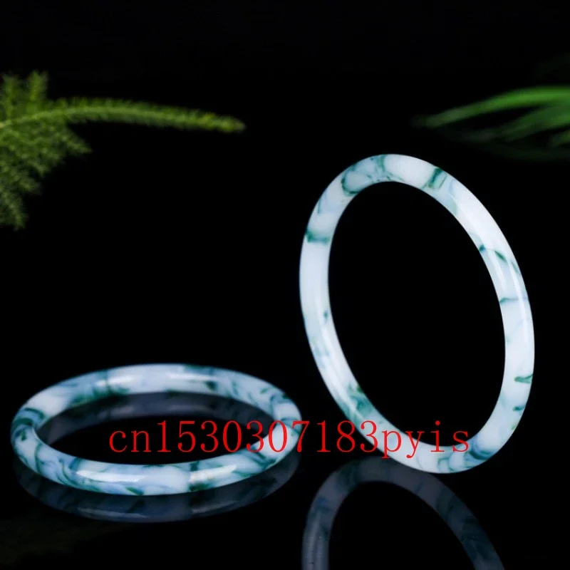 

Genuine Natural Color Hetian Jade Round Bracelets Bangle Fashion Fine Jewelry Carved Charm Jadeite Boutique Amulet Gifts Women