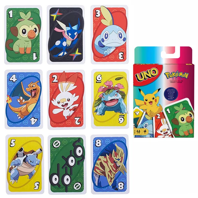 Mattel Pokemon Uno Poker Game Cards Party Family Uno Games Fun Card Poison Box Uno Card Game Toys Kid Gifts 1