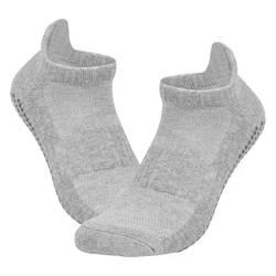 Premium Non-Slip Unisex Cotton Yoga Socks - Breathable & Thickened Comfort - L (GRAY)
