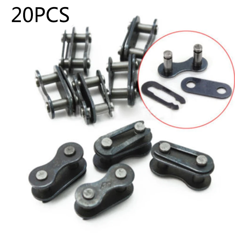 

Repair Parts Steel Chain Joint Links Black Bicycle Single Speed Chain Master Link Connector 1/2*1/8 21mm 20pcs