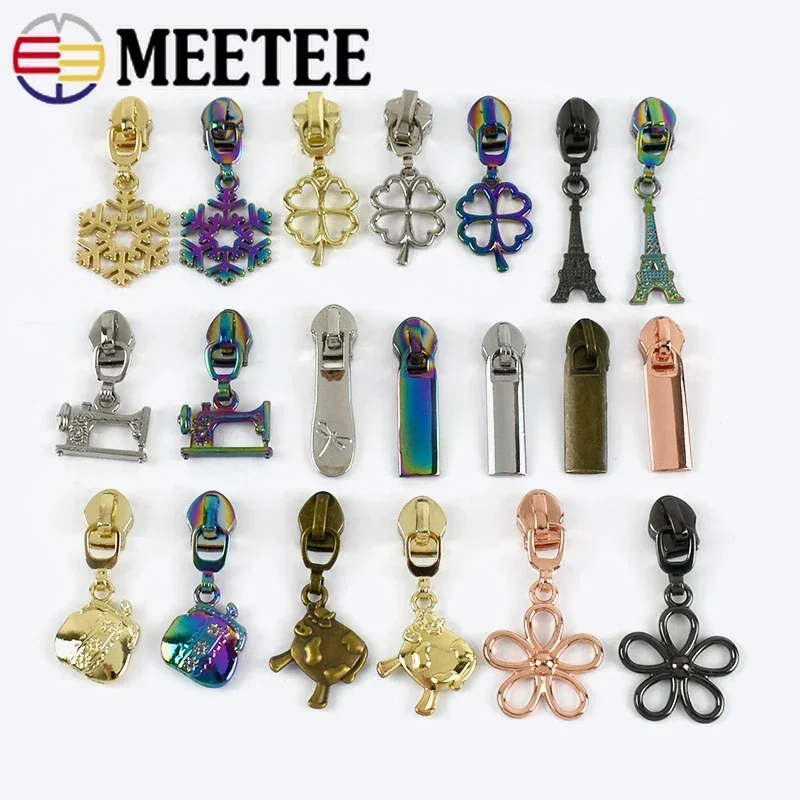 Meetee5Pcs5ZippersHeadsForNylonZipsPullerBagGarmentDecor