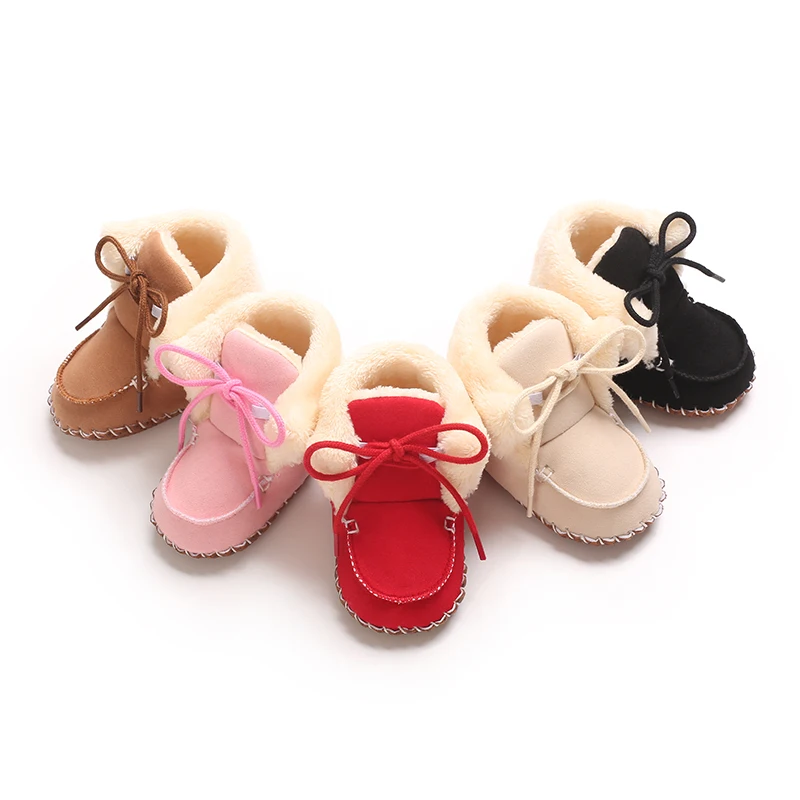 New Baby Boots With Multi-color High-Quality Cotton Lace Up Soft Sole For Winter Men's And Women's Baby Shoes The First Walking 1