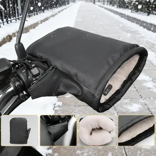 Motorcycle Handlebar Muffs Windproof Winter Mitts Warmer Gloves Waterproof Handmuffs Bicycle Handle Cover Hand Warm Motor Bike - Image 9