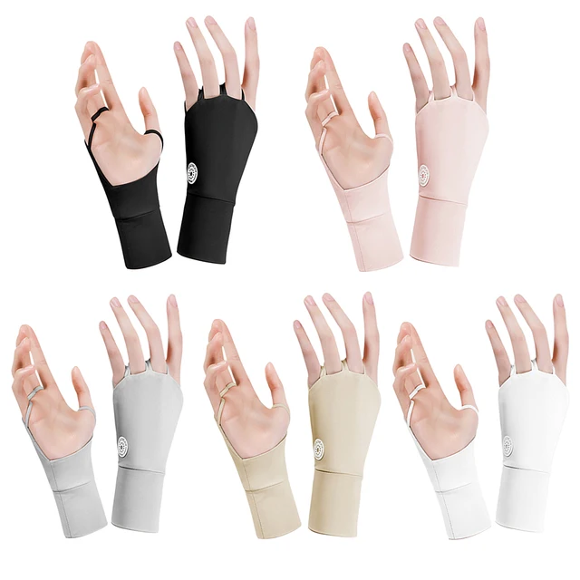 Women Protector Golf Gloves Cool Breathable Sun UV Protector Golf Glove Hollow Palm Elastic for Outdoor Practice