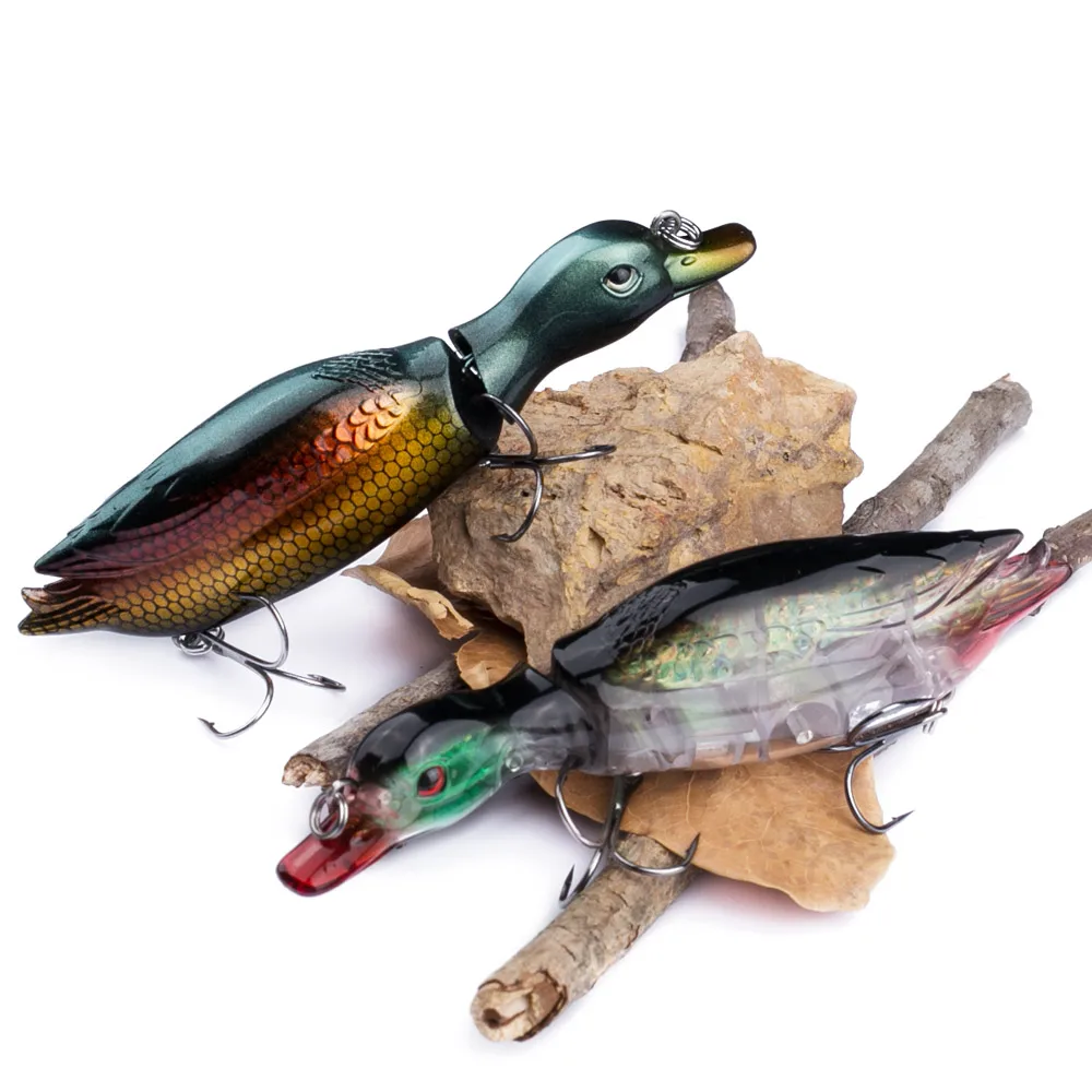 130mm/34.5g Lifelike Duck Floating Topwater Fishing Lures Bass Hook