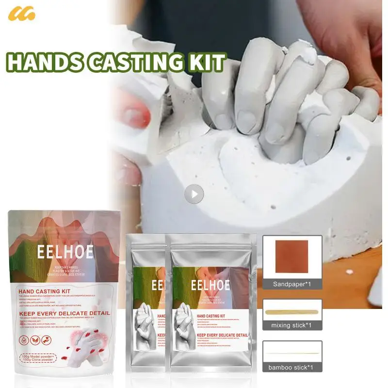 DIY Hands Casting 3D Hand Foot Print Model Baby Plaster Mold Souvenir Wedding Friends Anniversary Gifts Couples Hand Mold Kit fidget toys mechanical pencil set night light color marker pens plush toy patch emblems phone keychain nut spice grinder rotary shaver ornament crafts