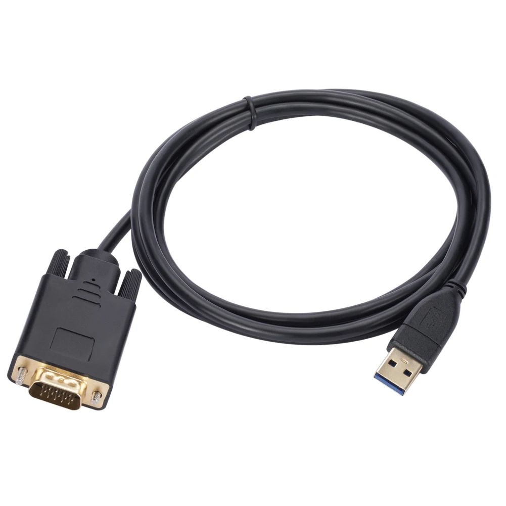 USB To VGA Adapter Cable Compatible for Windows 11/10/8/7 USB 3.0 To VGA Male 1080P Monitor Display Video Adapter/Converter Cord