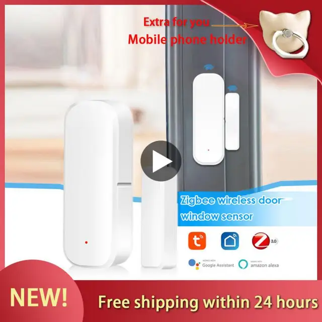 Tuya Zigbee Smart Door Sensor Detectors Security Protection Smart Life APP Control Via Alexa Google Home  APP Control 1
