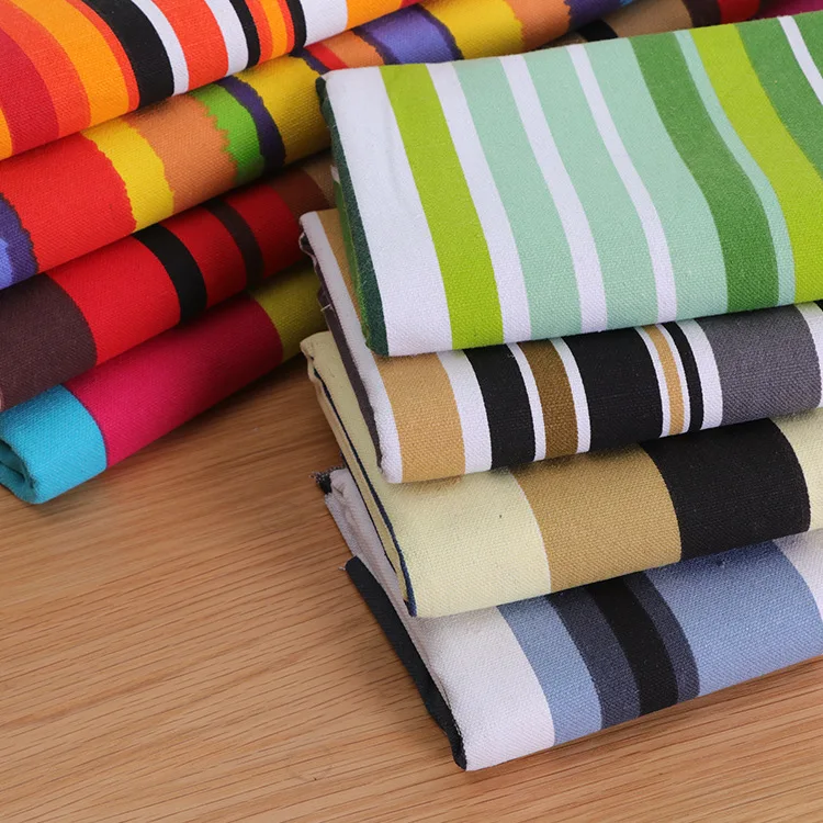 

Cotton Striped Canvas Fabric, Thick Rainbow Printed Cloth, Handmade Throw Pillow, Tablecloth, Sofa Curtain, DIY CanvasCloth