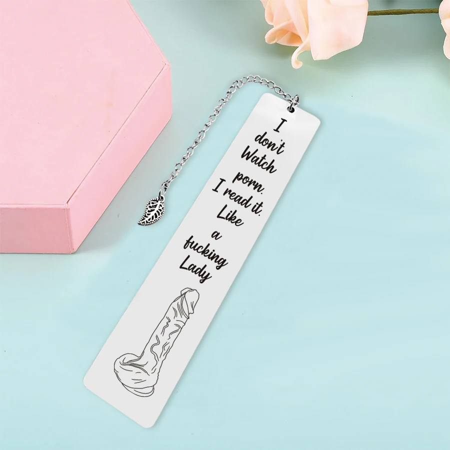 Metal Bookmark 1 Pc Stainless Steel Funny Bookmark Gift Engraved Leaf Pendant