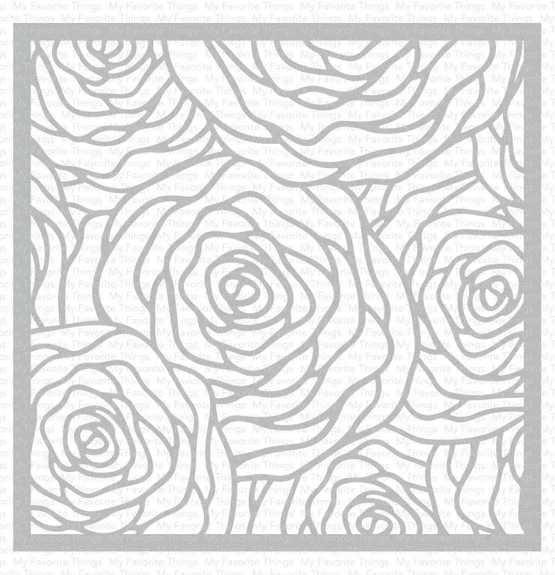 Roses All Around Clear Stamps & Stencils Set for Scrapbooking and Cardmaking