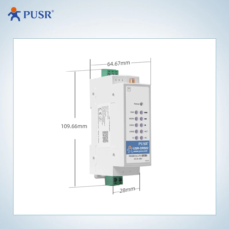 Cat Soquete de Modem Celular Protocolo de Distribuição Pusr Gsm Gprs Serial Rs485 4g Lte Europa Usr-dr502-e - Imagem 2