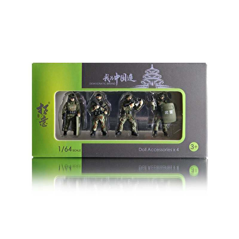 

Xcartoys 1/64 Figure Diorama Scale Armed Soldiers Police Model For Dieast Car Scene Display Show Box (Model Car Not included)