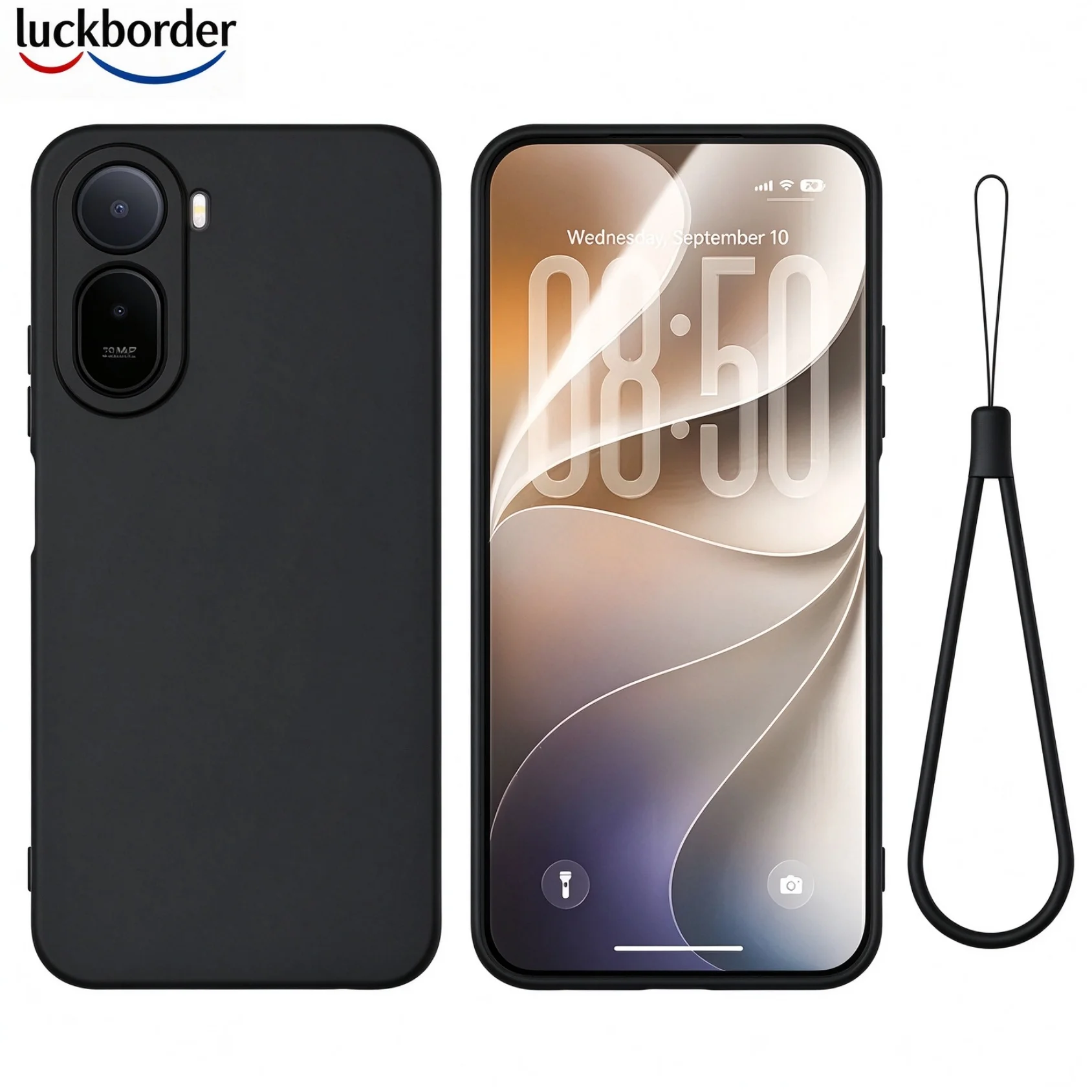 Enhanced Shockproof Phone Case with Lanyard and Microfiber Lining - Slim Design