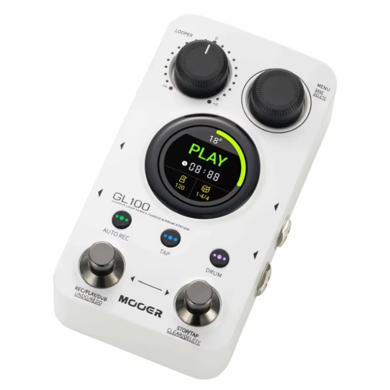 Mooer GL100 Electric Guitar Monoblock Effects Dual Stomp Nails Stereo Phrase Loop Auto-Record with 100 Memory Positions Custom