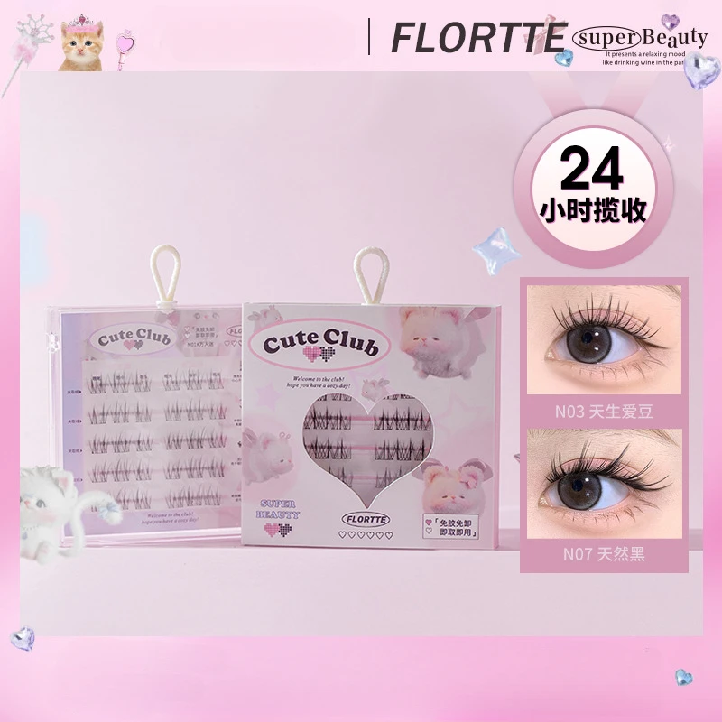 

Slant Flying Fox System FLORTTE/Floria Eyelash Book Natural Beginner Segmented Fairy Glue-Free False Eyelash