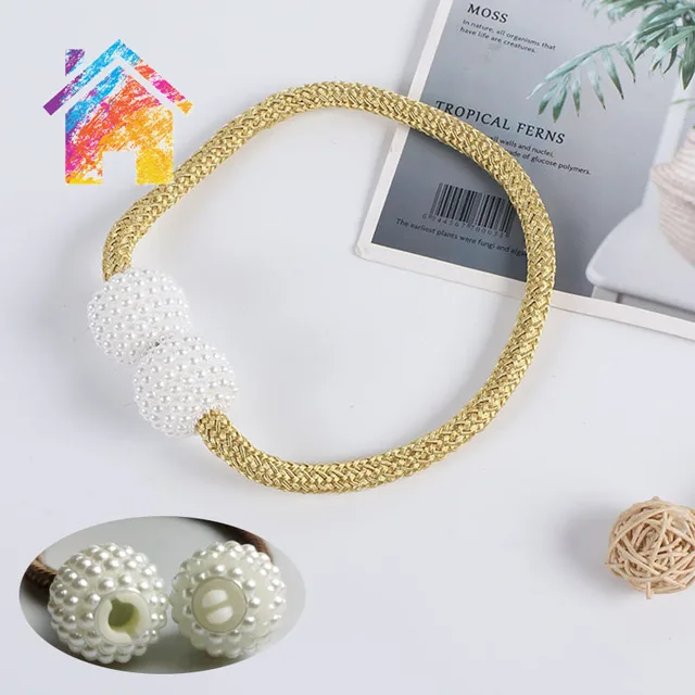 1 Piece of New Pearl Buckle Curtain Clip Curtain Frame Lace Buckle Clip Hanging Ball Buckle Lace Curtain Accessories Home Decora 1 Pcs Gold