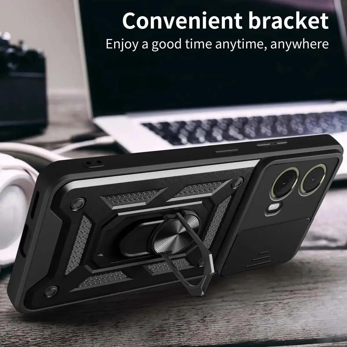 Armored Protective Shell with Magnetic Ring and Camera Protection