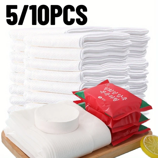 Serviette de bain jetable, 5/10 pièces, emballée individuellement, compressée, pour la maison, le Camping, les voyages, fournitures de nettoyage portables 1