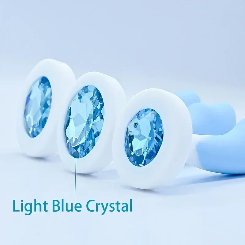 Anal Plug Butt Plug Silicone Rubber 3 Sizes Crystal Gemstone Base BDSM Prostate Massager Masturbation Adult Sexy Toy for Women