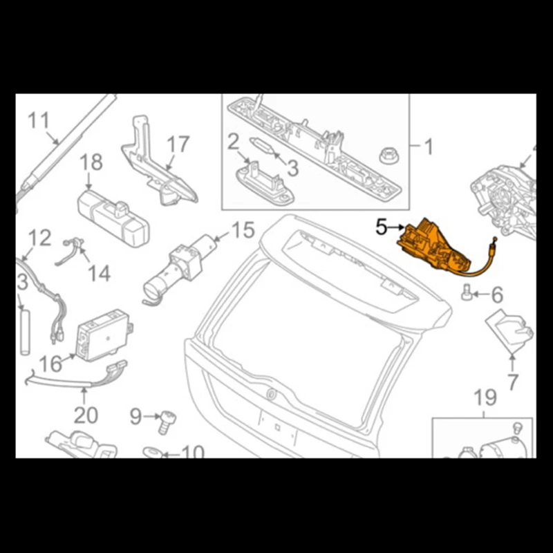Rear Tailgate Boot Lid Lock 31440492 31440489 31440244 31440240 31335052 Car Trunk Tailgate Lock Block for Volvo XC60 car exterior accessories,car trunk handle,rear trunk switch cover