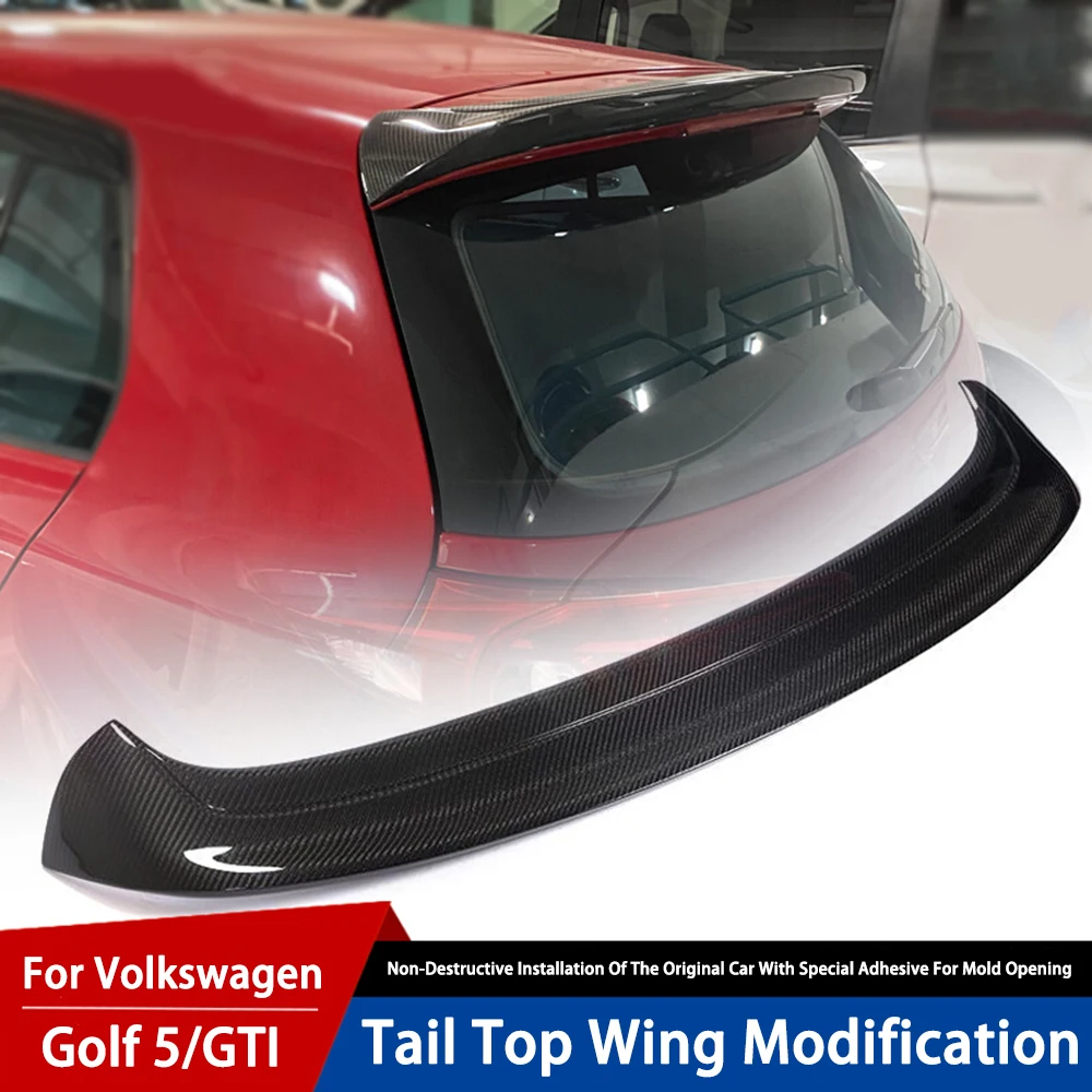 Verwendung für Volkswagen Golf 5 mk5 gti r20 03-08 Spoiler abs Kunststoff  Kohle faser Look Fließheck Dach Heckflügel Body Kit Zubehör - AliExpress