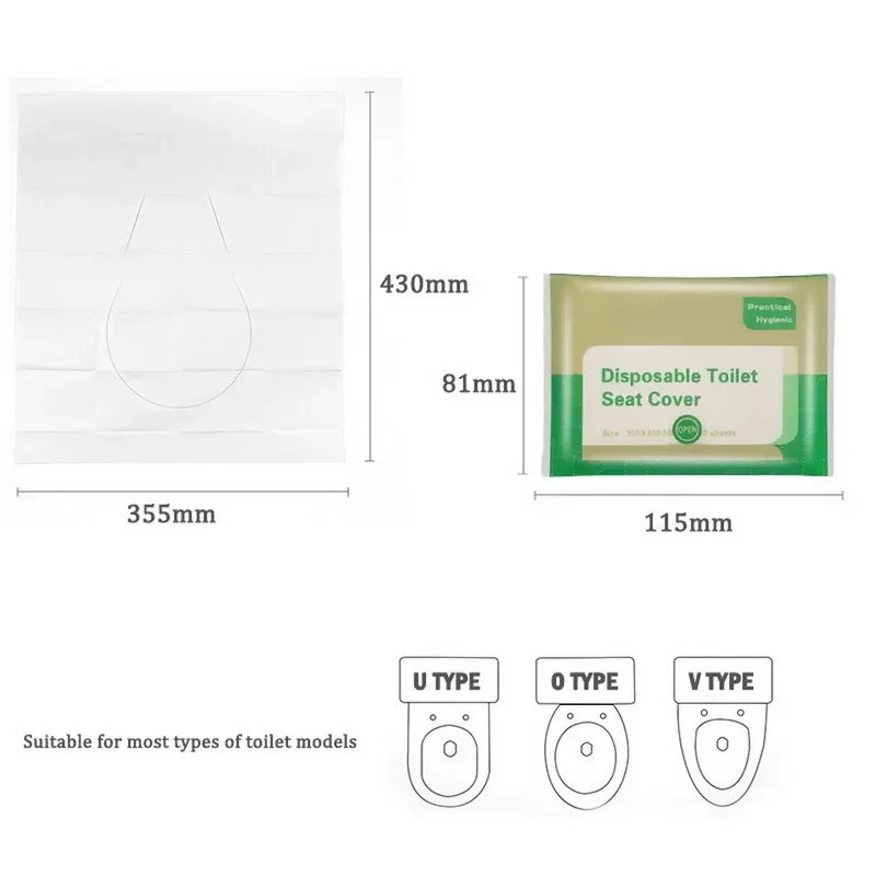 vvocci 일회용 10-50pcs 화장실 매트 휴대용 방수 수용성 화장실 시트 커버 여행 캠핑 호텔 욕실 액세서리