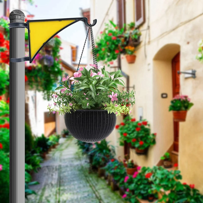 T02C!-Plant Hangers,2 Pack Hangs Fence Post Hanger For Bird Feeders, Planters, Lanterns, Wind Chimes,Patio Decor