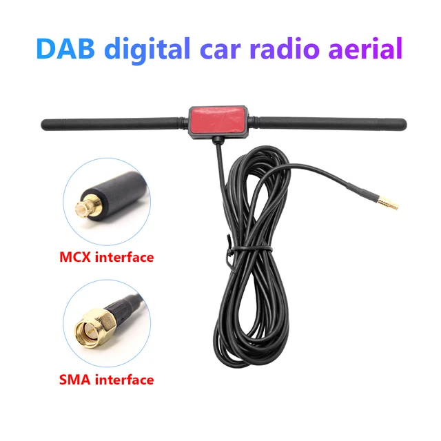 5V High Quality DAB Digital Car FM Radio Antenna High Gain SMA MCX Plug Car  DAB Patch Antenna RF Amplifier Strong Stable Signal - AliExpress