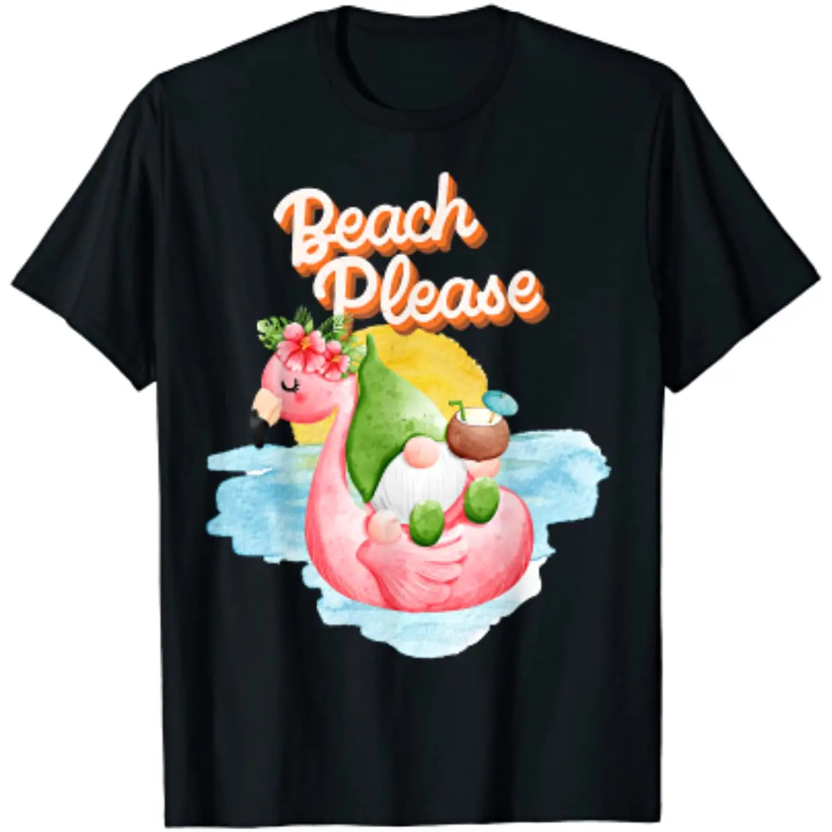 

Beach Gnome on The Beach Party Womens Men Summer T-Shirt Mens T Shirts Graphic T Shirts Cotton Daily Four Seasons Tees